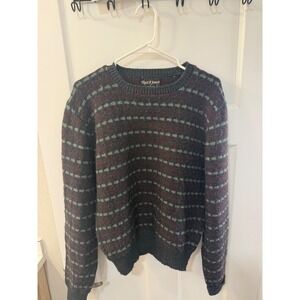 Reed St James‎ Mens Large Vintage Crewneck Sweater  Grey Burgundy USA